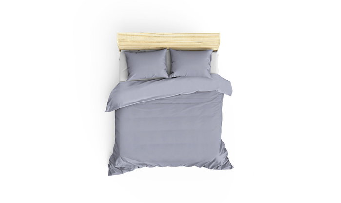 L'essentiel linge de maison Juego de funda de edredón de satén Gris, Doble